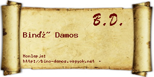 Binó Damos névjegykártya